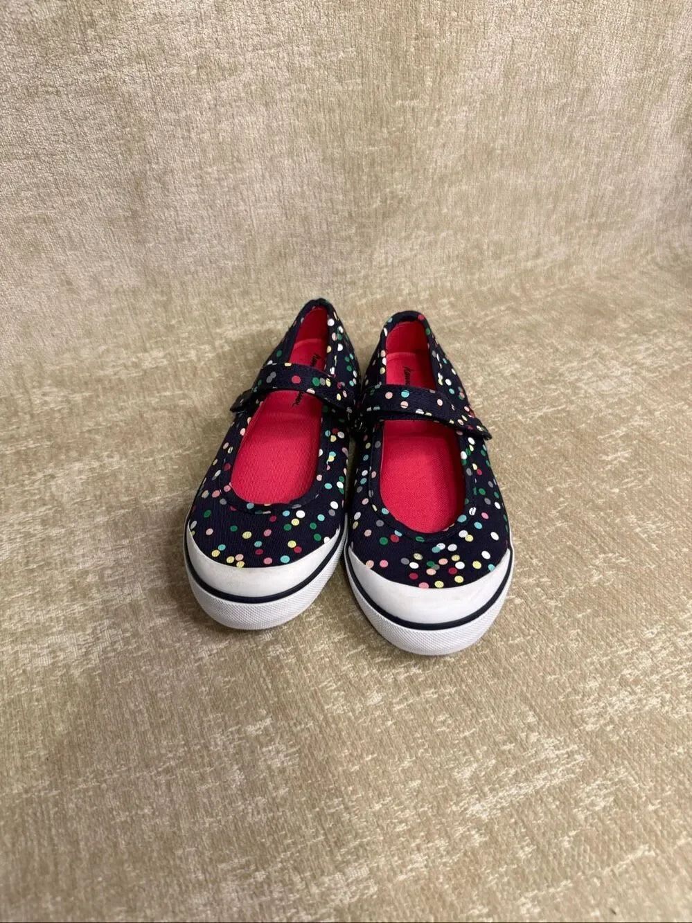 Hanna Andersson Kids Multicolored Polka Dot Mary Jane Sneakers Navy Size 2 NWOT